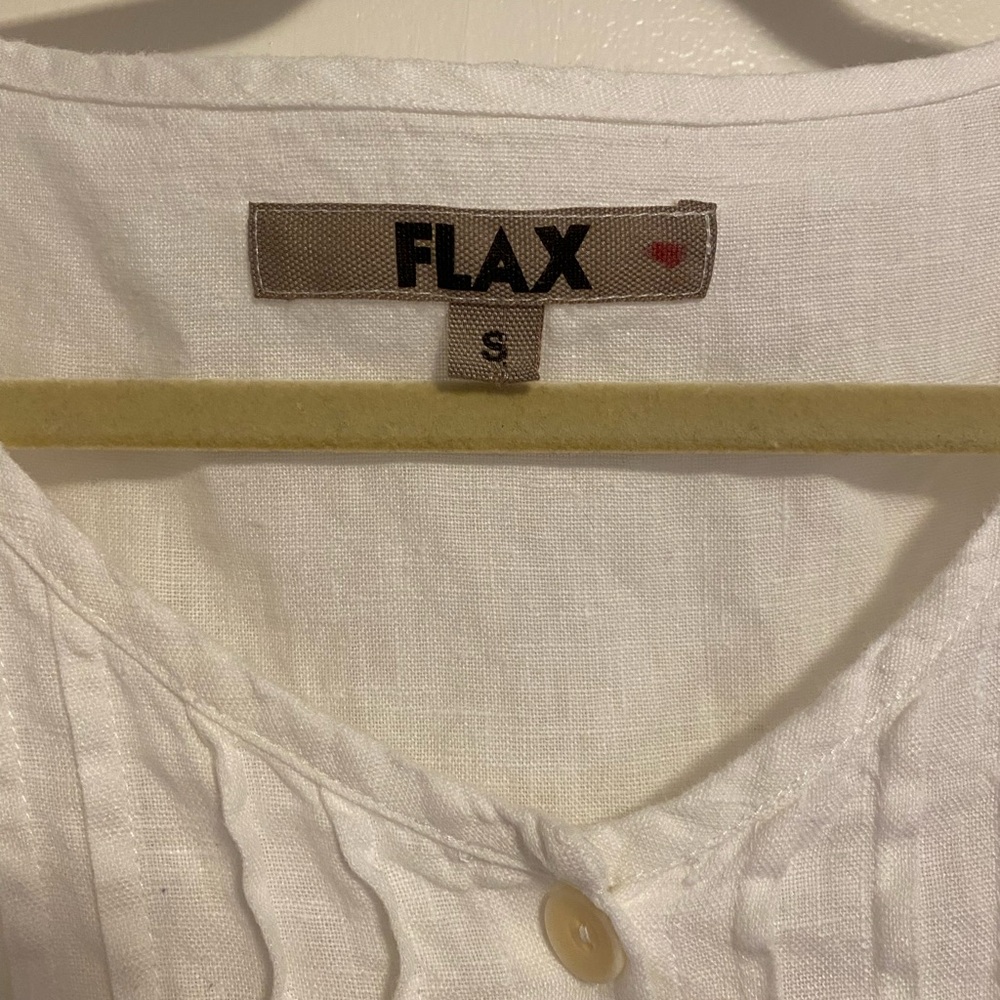 Flax White Button-Up Blouse